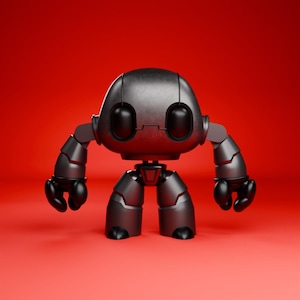 Flexy Robot STL – Cute Articulated 3D Print Model with Movable Arms & Legs, Print-in-Place Toy, No Supports Needed, Desk Buddy