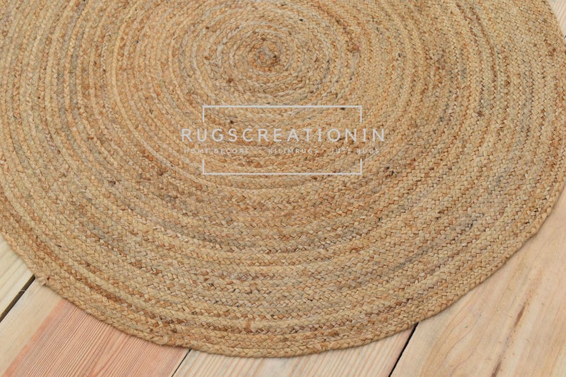 Yute Round Rug Handmade Wool Jute Rug: Round Boho Rug, Rustic Home Decor - Etsy