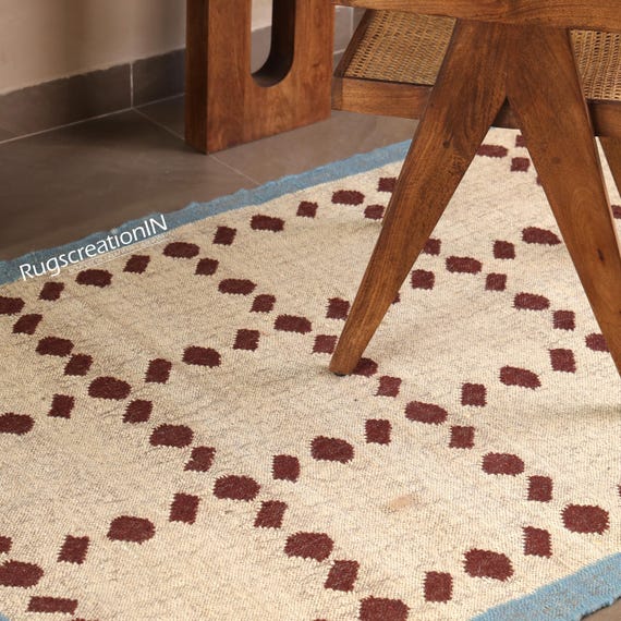 Handwoven kilim rug, Bohemian Flatweave Area Rug custom size rug Handwoven Indian Dhurrie, Custom Size Traditional Area Carpet