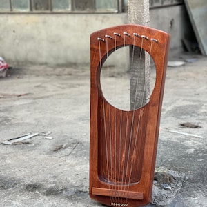 Rosewood Handmade 7 string Pentatonic Lyre Harp With Free Strings & Tuning Key