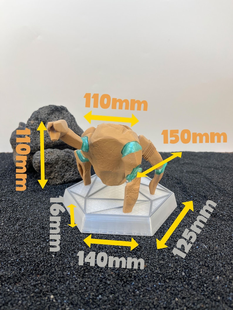 Cute sci fi alien companion figure inspired by Rocky from Project Hail Mary, emotional support collectible with glowing base for cozy gaming and reading spaces