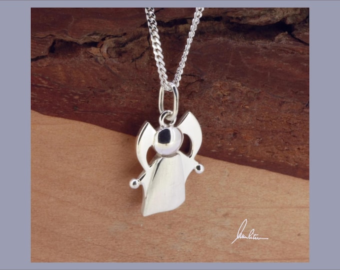 Pendant little angel in silver handmade