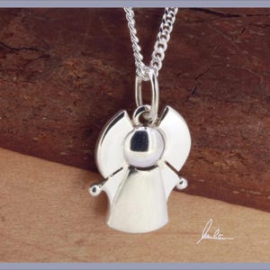 Angel pendant in silver, handmade
