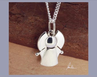 Angel pendant in silver, handmade