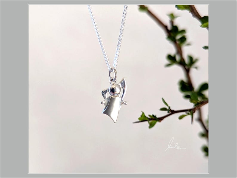 Pendentif ange en argent, fait main image 2