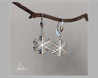 Ohrringe Schnee-Sternchen in Silber