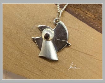 Angel pendant handmade in silver