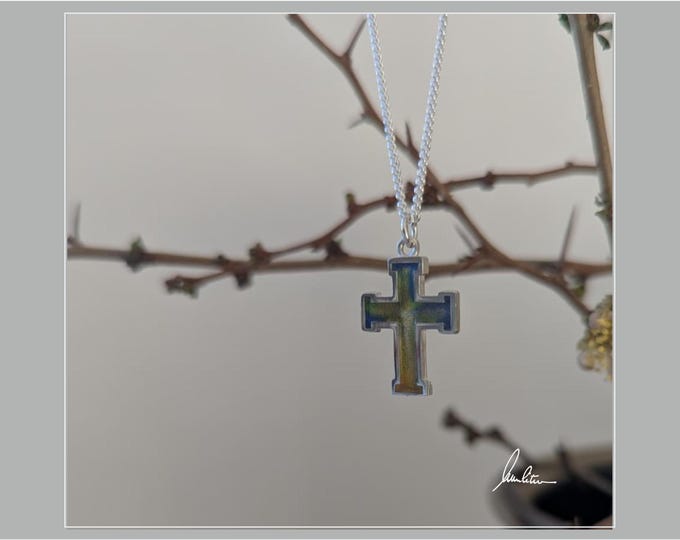Anhänger Kreuz "Farben der Erde"