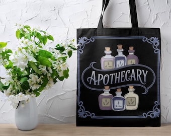 Apothecary Potion Tote Bag | witchy Herb Design