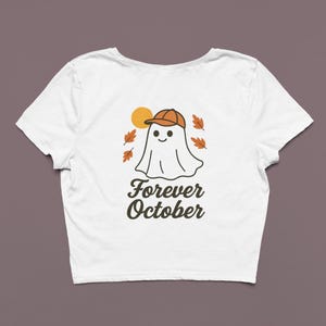 Ghost Pumpkin Crop Top: Spooky Halloween Festival Tee