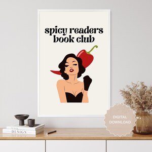Spicy readers book club - Bookish Printable Poster, wall art for readers and booklovers, bookish art, bookish shop