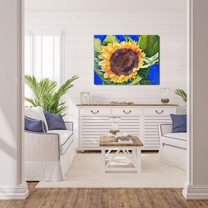 Sunflower Painting, Sunflower Print, Sunflower Wall Art, Kitchen Wall Art, Indoor Garden Decor, Tuscan Decor, Sunflower Gift, Canvas Art image 2
