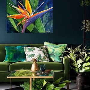 Bird of Paradise Watercolor Painting, Tropical Flower Wall Art Print image 3