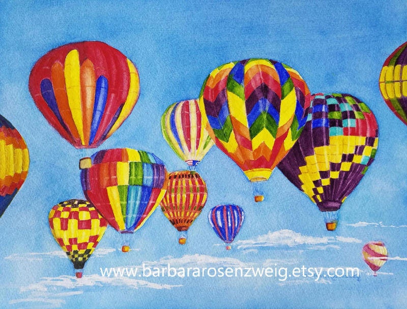 Hot Air Balloon Painting, Balloon Nursery Wall Art, Hot Air Balloon