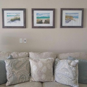 Peaceful Beach Sand Dunes and Sea Oats Watercolor Painting, Coastal Home Décor Wall Art image 6