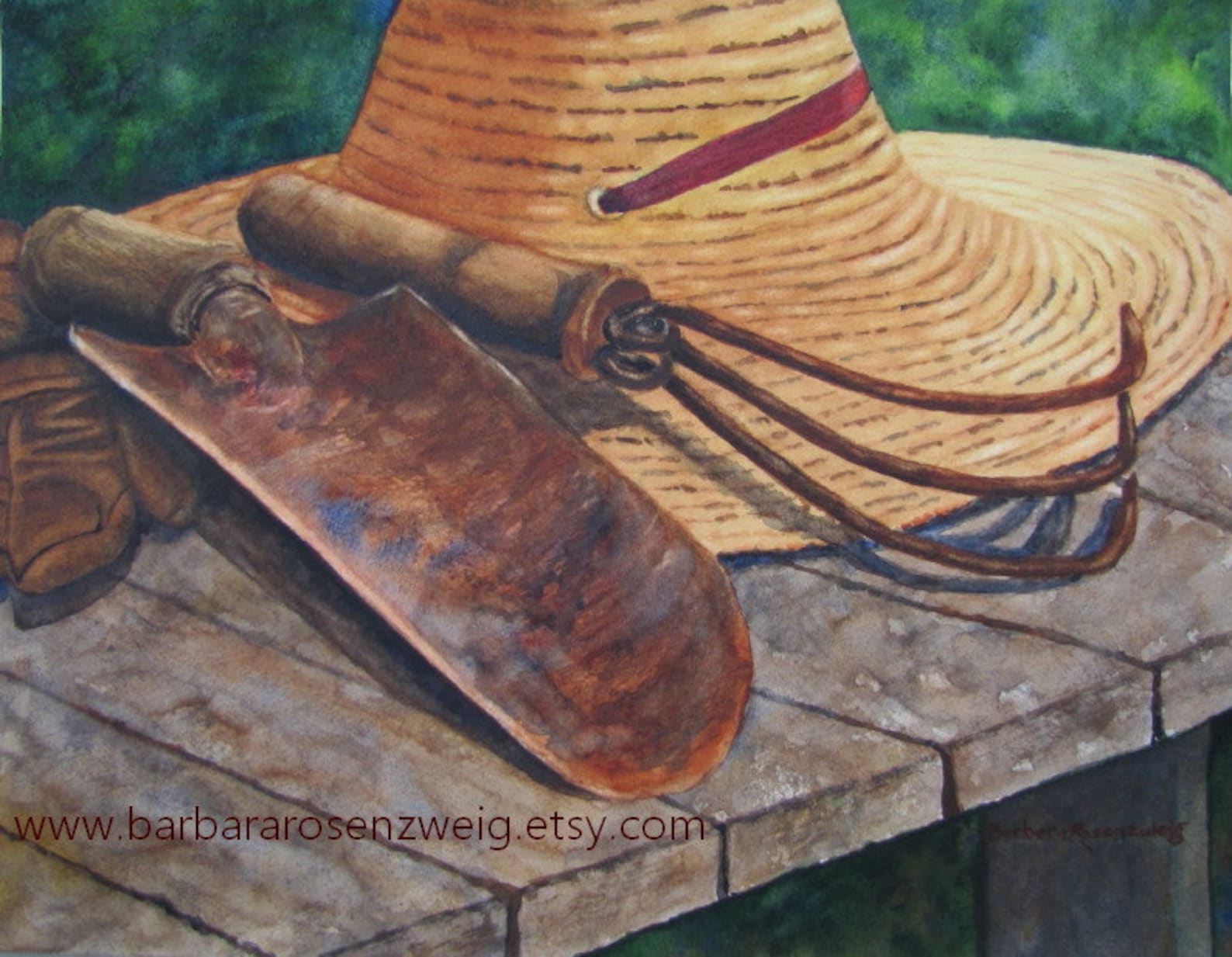 Gardening Painting, Garden Tools Art, Indoor Garden Decor, Garden Tools