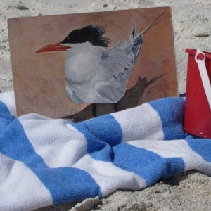 Beach Bird Coastal Print, Bird Painting, Anna Maria Island, Beach Decor, Coastal Art, Royal Tern Florida Bird Watercolor Art, Canvas Print image 7