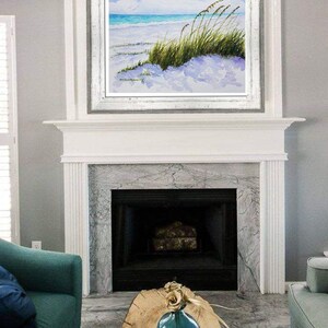 Peaceful Beach Sand Dunes and Sea Oats Watercolor Painting, Coastal Home Décor Wall Art image 5