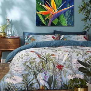 Bird of Paradise Watercolor Painting, Tropical Flower Wall Art Print image 5