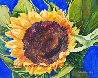 Sunflower Painting, Sunflower Print, Sunflower Wall Art, Kitchen Wall Art, Indoor Garden Decor, Tuscan Decor, Sunflower Gift, Canvas Art