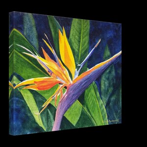 Bird of Paradise Watercolor Painting, Tropical Flower Wall Art Print image 8