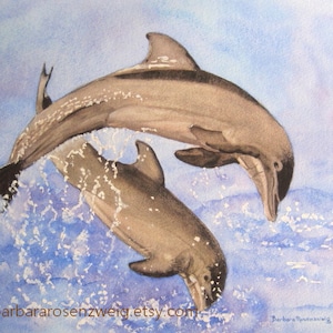 Coastal Decor, Anna Maria Island, Beach Wall Art, Dolphin Painting, Marine Life, Sea Creature, Dolphin Print, Canvas Print, Coastal Wall Art