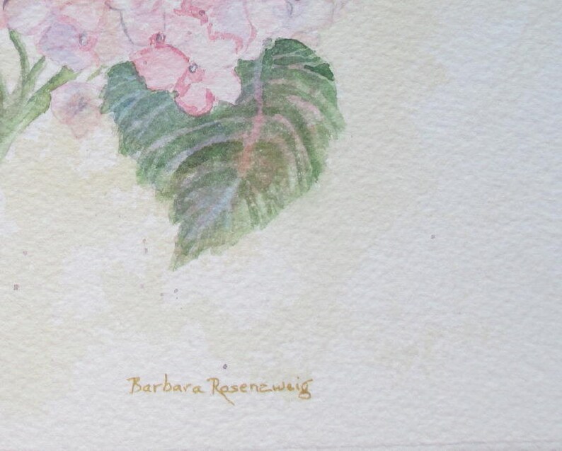 Pink Hydrangea Painting Hydrangea Art Print Watercolor Etsy