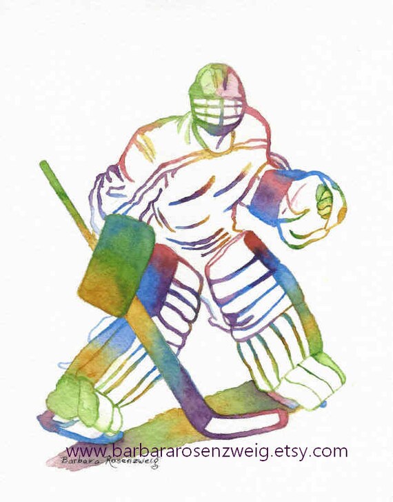 Ice Hockey Goalie Art Print Olympic Athlete Sport Ice Hockey Goalie Art Print