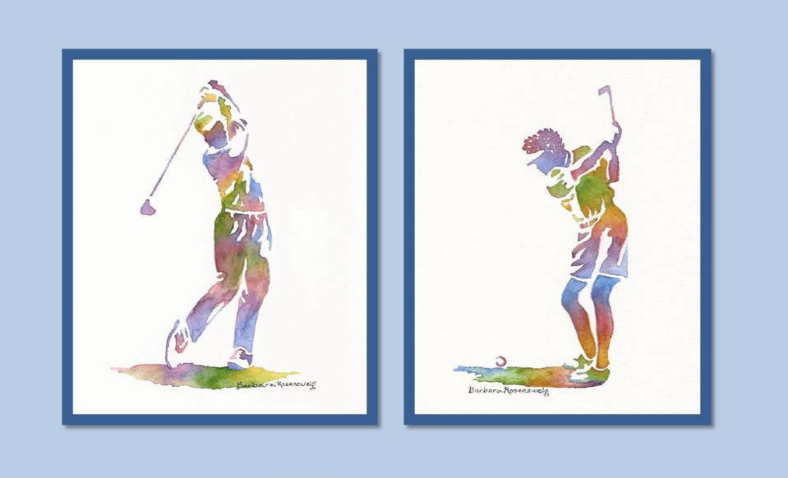 Golf Watercolor Painting Golf Print Sport Painting Etsy