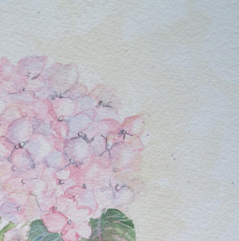 Pink Hydrangea Painting Hydrangea Art Print Watercolor Etsy