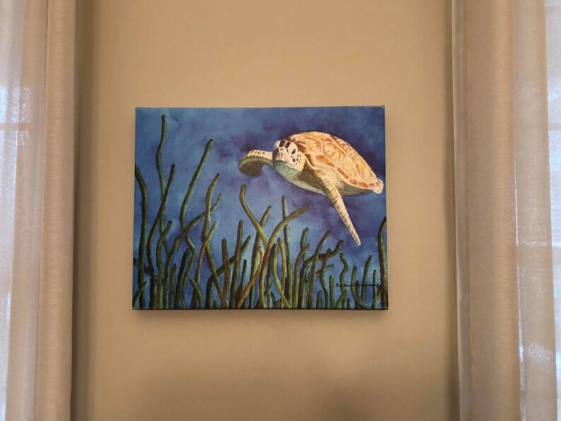 sea-turtle-art-print-watercolor-painting-turtle-wall-art-etsy