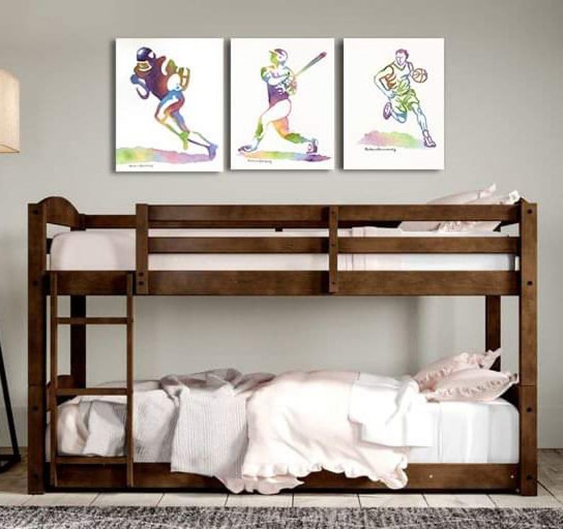 Baseball Player Watercolor Painting, Sports Athlete Room Decor image 3