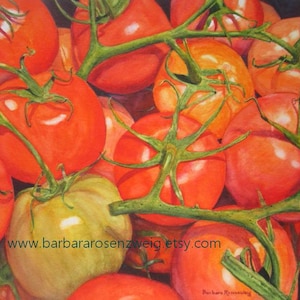 Tomato Vegetable Watercolor Painting Kitchen Decor, Modern Tomato Kitchen Wall Art Print, Tomato Watercolor Painting Restaurant Art Print