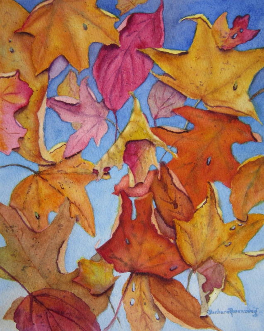 Easy DIY Fall Leaf Art On Canvas - Bluesky at Home
