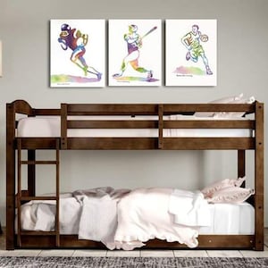 Football Player Sports Art Print, Athlete Watercolor Painting image 2