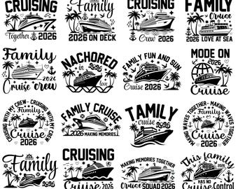Family Cruise 2026 SVG Bundle, Vacation T-Shirt Designs (Digital Download)