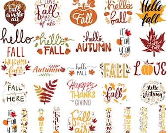 Fall SVG Bundle, Autumn, Halloween, Thanksgiving Designs (Digital Download)