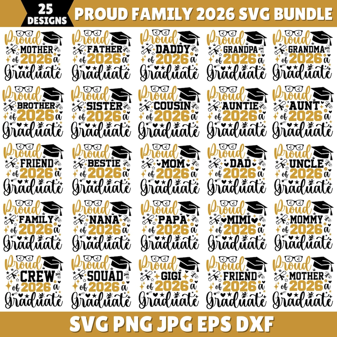 Proud Family 2026 Graduate SVG Bundle, Senior Cut Files (digital ...