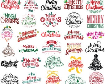 Merry Christmas SVG Bundle, Christmas Saying SVG, Christmas Clipart, Christmas Shirt SVG, Holiday Cut Files, Instant Download