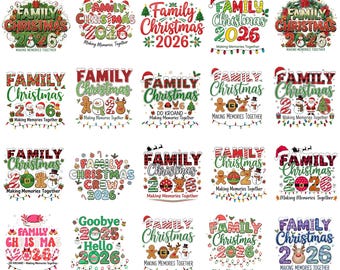 Family Christmas 2026 PNG Bundle, Matching Family Christmas Shirts, Holiday Sublimation Designs, Xmas 2026 PNG Clipart, Digital Download