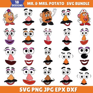 Mr and Mrs Potato SVG Bundle, Potato Couple SVG, Cute Potato Clipart, Funny Couple Cut File for Cricut, Silhouette Files,Instant Download