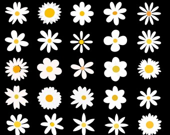 25 Daisy Svg Bundle, Daisy Flower Svg, Daisies Svg, Daisy Clipart, Daisy Dxf, Flowers Svg, Daisy Cut File, Cricut, Daisy, Instant Download