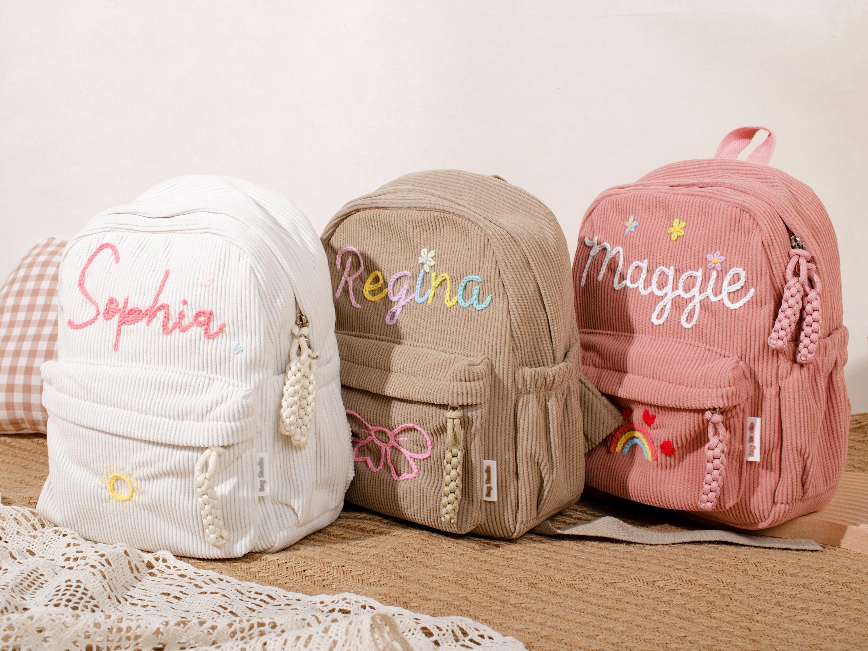 Personalized Corduroy Backpack - Embroidered Name Bag for Toddler - Etsy