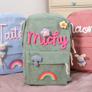 Personalisierter Kinderrucksack - Personalisierte Cord-Schultasche, tolles Geschenk für Kleinkinder