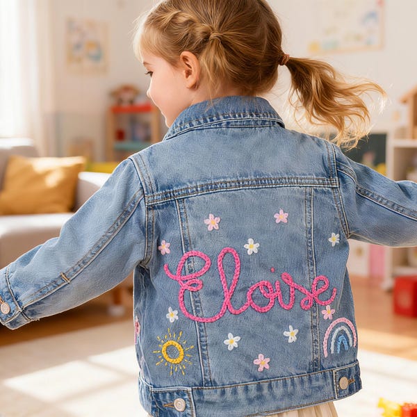 Weiche Baby-Denim-Jacke - personalisiertes Erinnerungsgeschenk | Benutzerdefinierte Back to School & Baby Shower Oberbekleidung