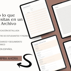 Planificador Docente 2025-2026 en Español | Agenda Escolar para Maestros | PDF Imprimible Descargable Instantáneo para Profesores