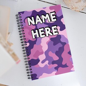Custom Name Military Camouflage Notebook, Personalized Army Camo Notebook, Custom Veteran Diary, Military Print Journal, Militant Present