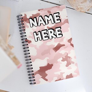 Custom Name Military Camouflage Notebook, Personalized Army Camo Notebook, Custom Veteran Diary, Military Print Journal, Militant Present