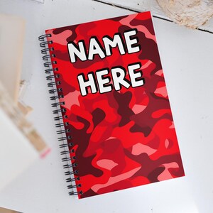 Custom Name Military Camouflage Notebook, Personalized Army Camo Notebook, Custom Veteran Diary, Military Print Journal, Militant Present
