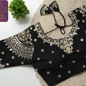 Readymade Handmade Bridal Blouse Heavy Gotta patti Embroidered Floral Art silk Saree Sari Choli Top Indian Wedding Party Wear mix match
